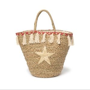 Pink Haley straw tote